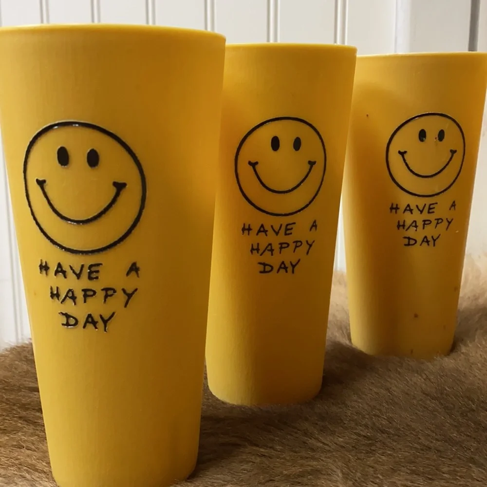 60s Tupperware Smiley Face Tumbler Set Vintage